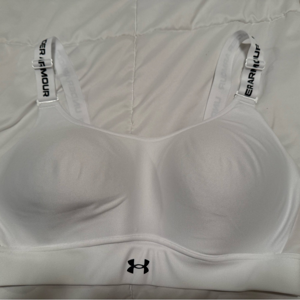 Under Armour White Sports Top with Black Accents